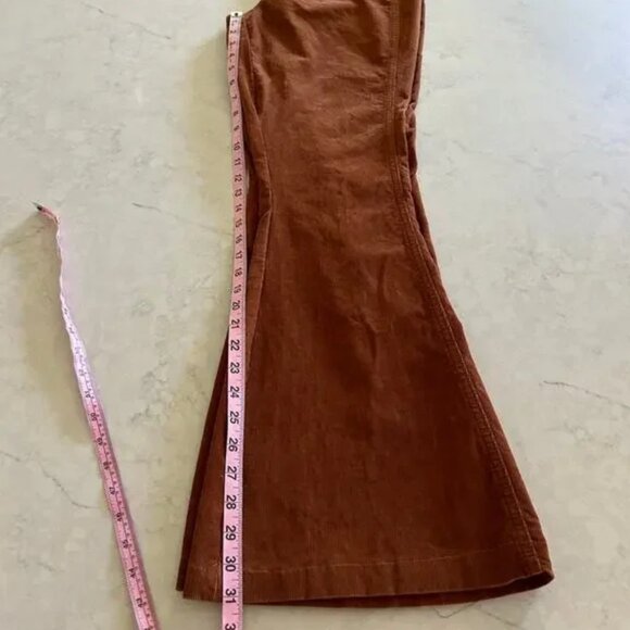 Free People Corduroy Flare Leg Pants Size 31, Rust color - Picture 10 of 12